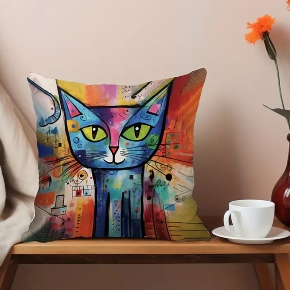 New!  POP CAT Print cushion Cover - Picture 5 of 7